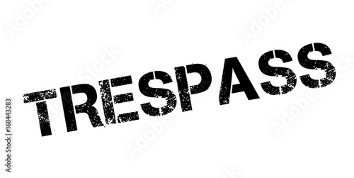 Trespass rubber stamp. Grunge design with dust scratches. Effects can be easily removed for a clean, crisp look. Color is easily changed.