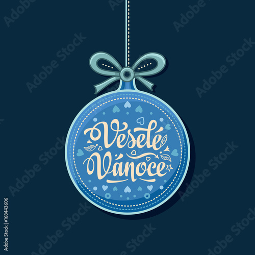 Vesele Vanoce Greeting Card in heart form.