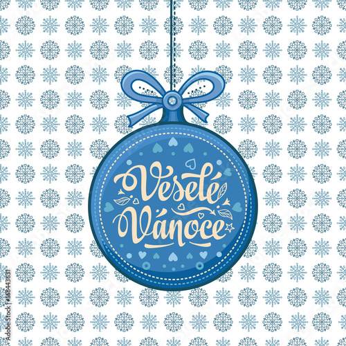 Vesele Vanoce Greeting Card in heart form.