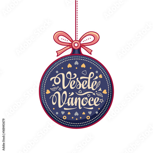 Vesele Vanoce Greeting Card in ball form. photo