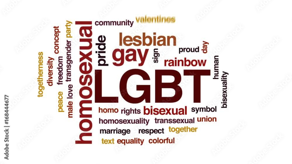 LGBT animated word cloud, text design animation. LGBT animated word cloud, text design animation.