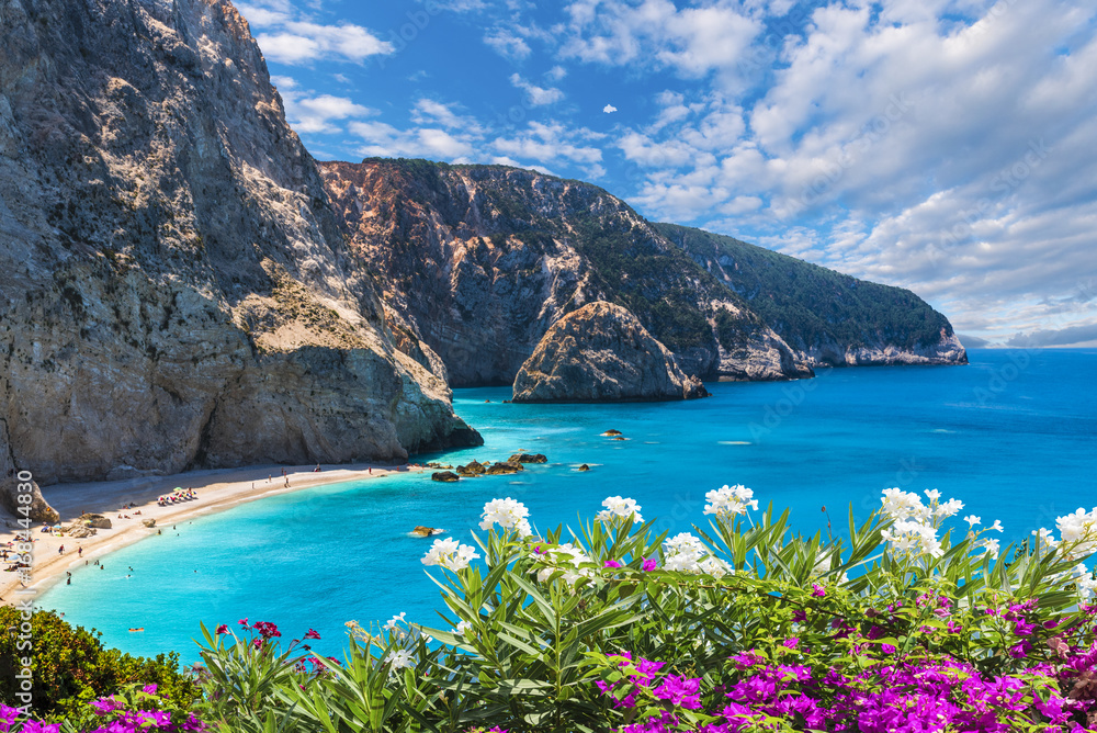 Porto Katsiki beach on the Ionian sea, Lefkada island, Greece.