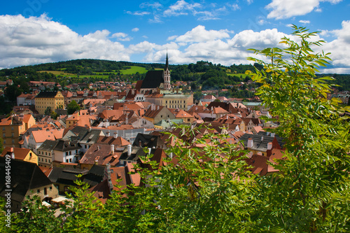 Veduta aerea di Cesky Krumlov in Boemia, Repubblica Ceca