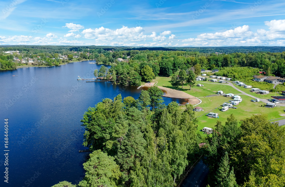 Beautiful Swedish lake with camping place