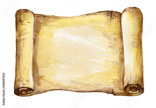 Watercolor old scroll paper.