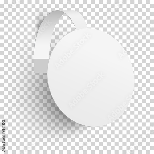 Advertising paper wobbler isolated on transparent background. Vector template design.