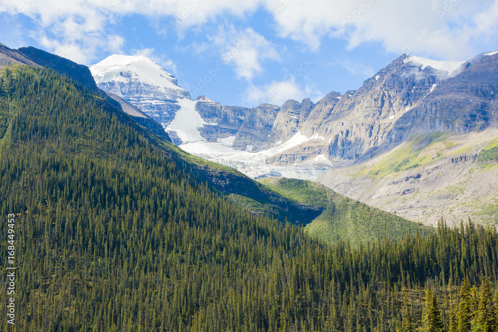 mountains maligne glacier view banff national park west canada