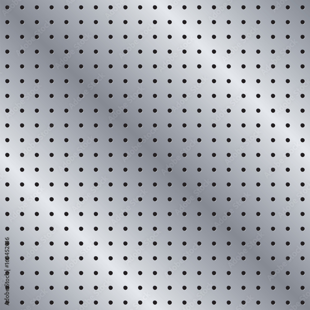 Seamless Metal Pegboard Vector Background Seamless Metal Pegboard Vector Background
