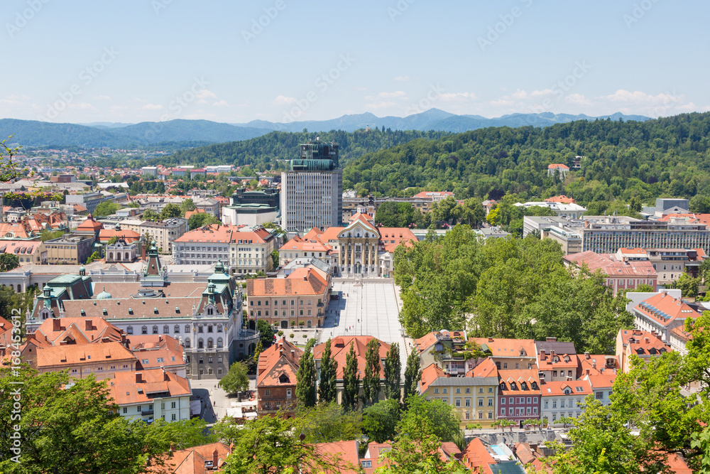 Ljubljana cityscape from above