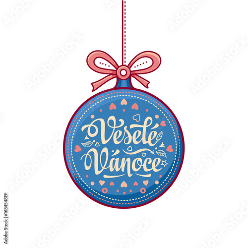 Vesele Vanoce Greeting Card in ball form.