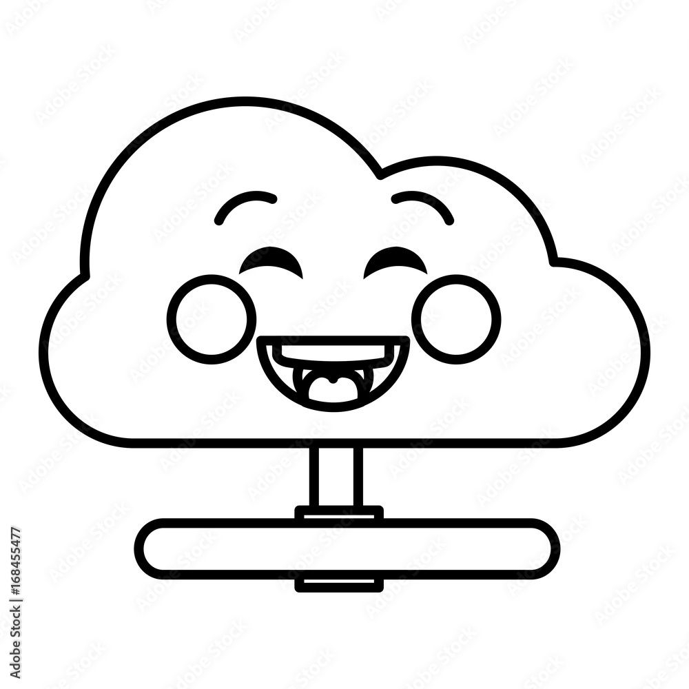 cloud computing kawaii character vector illustration design cloud computing kawaii character vector illustration design