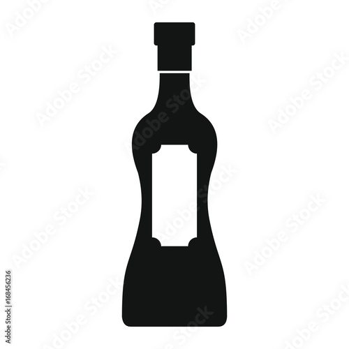 Bottle alcohol vermouth in black simple silhouette style icons vector illustration for design