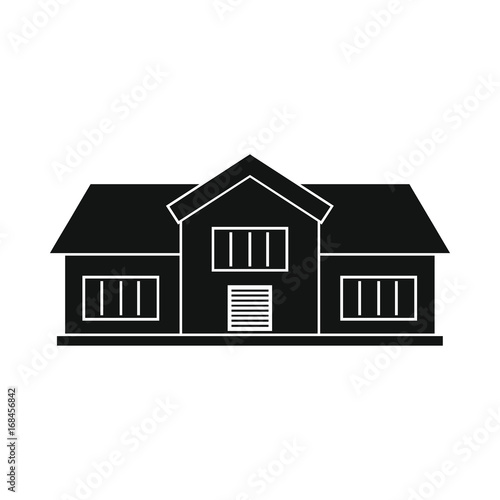 Cottage house black simple silhouette icon vector illustration for design and web isolated