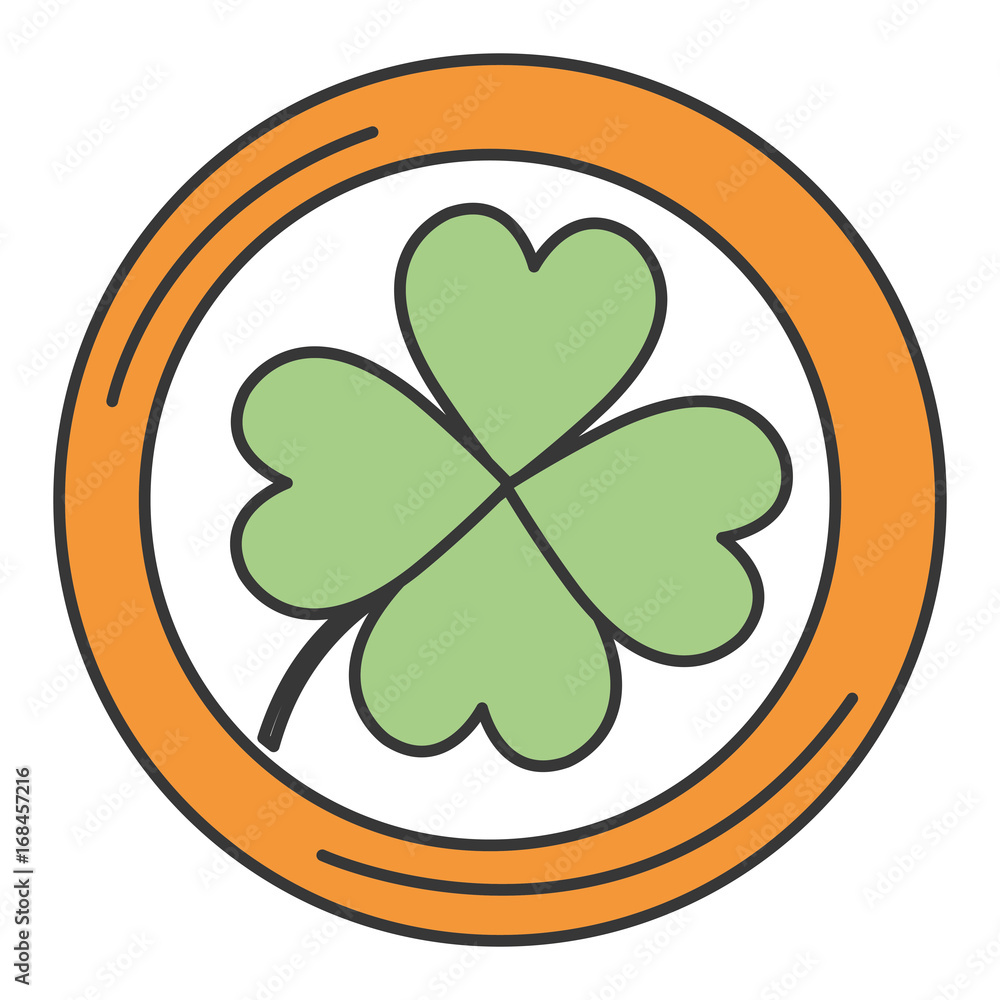 coins with clovers icon vector illustration design