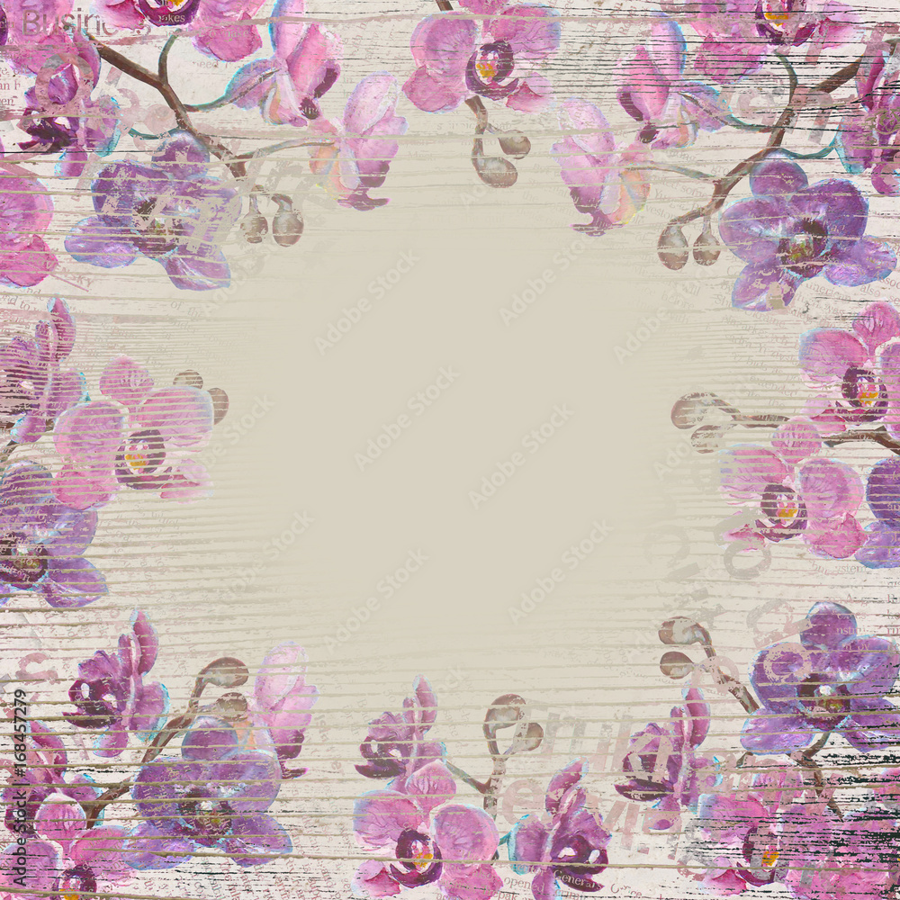 Fototapeta premium Orchid branches background