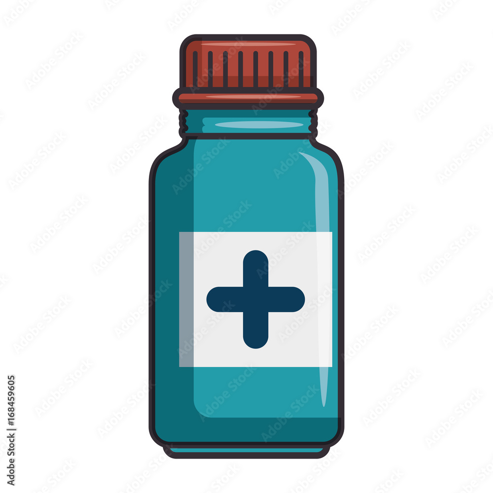 medicine bottle icon over white background vector illustration