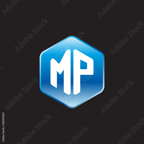 Free Download Initial letter MP, modern glossy hexagon logo, gradient blue color on black background	
 
 - GFXLoad