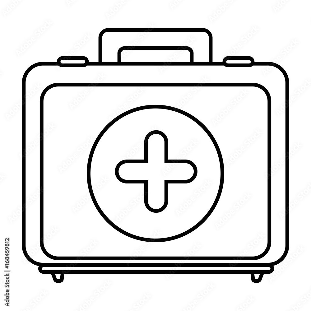 first aid kit icon over white background vector illustration