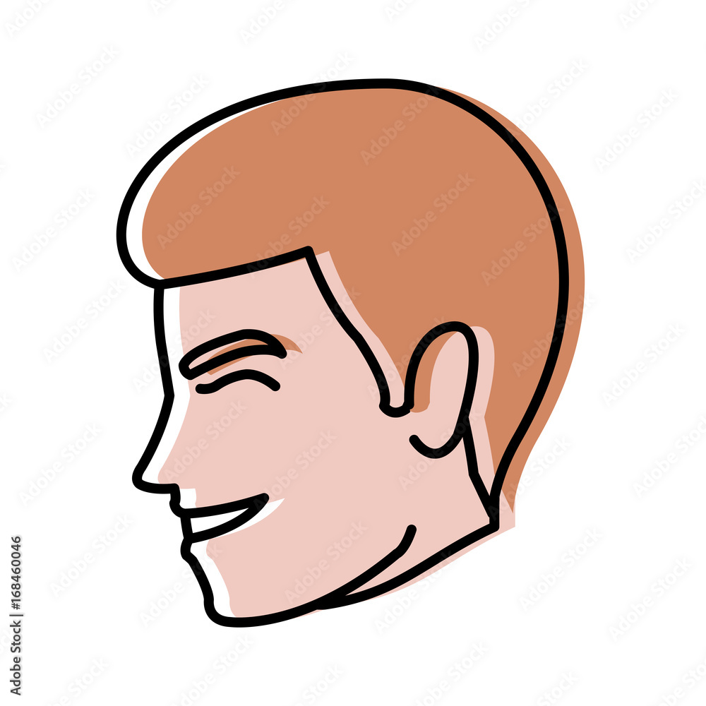 happy man wedding groom face profile vector illustration