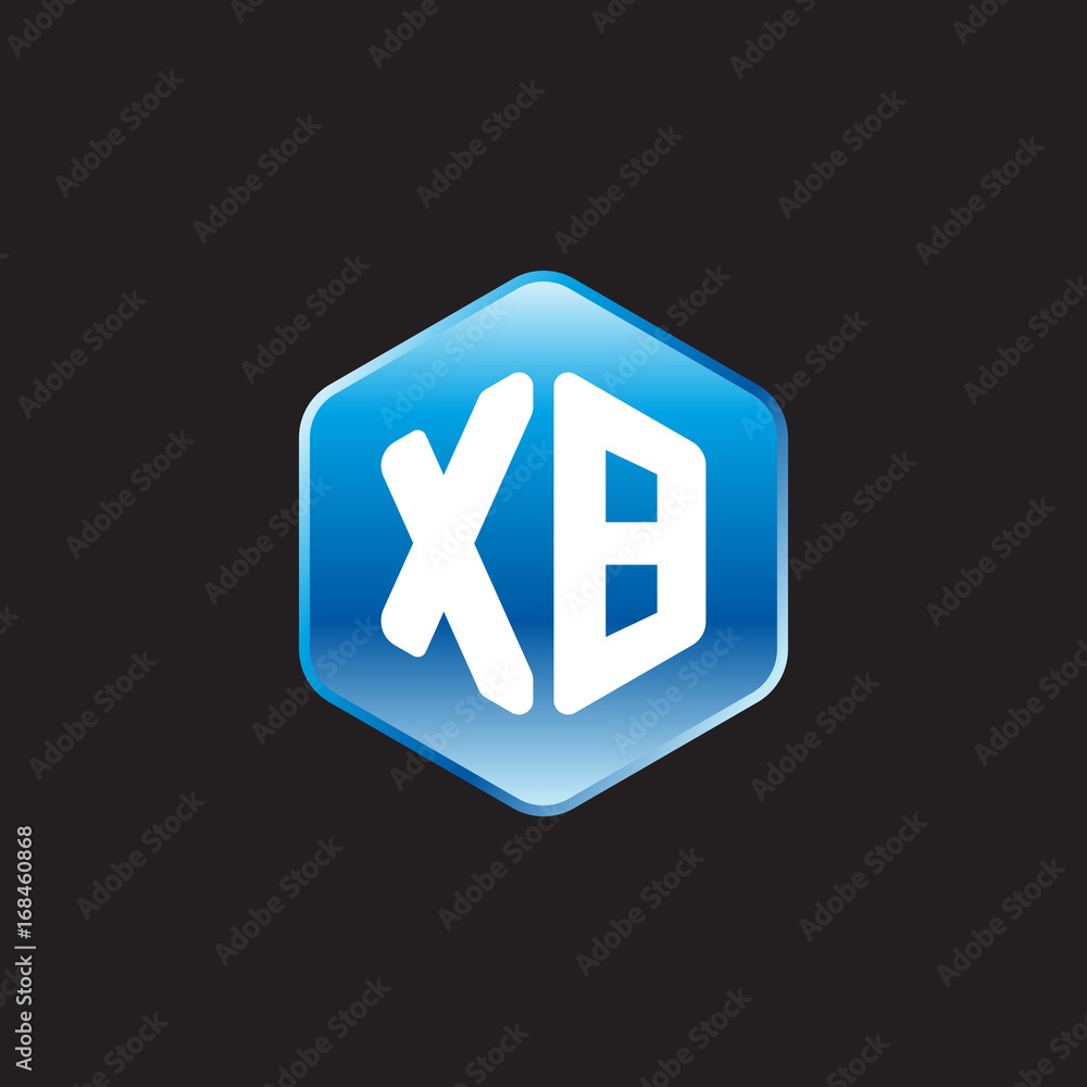 Initial letter XB, modern glossy hexagon logo, gradient blue color on black background
Initial letter XB, modern glossy hexagon logo, gradient blue color on black background