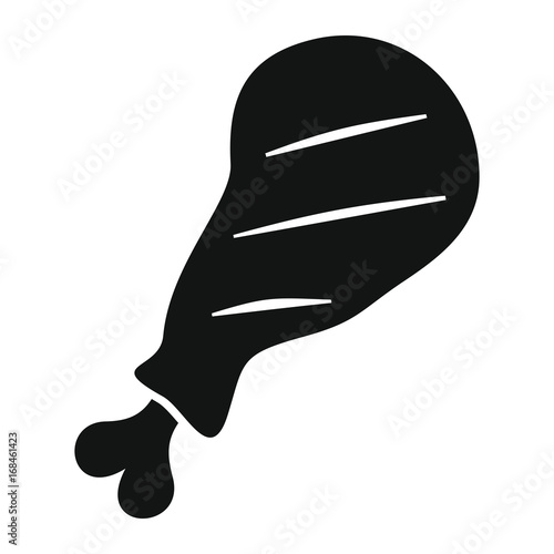 Chicken thighs grill in black simple silhouette style icons vector illustration for design and web