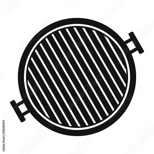 Barbecue grill in black simple silhouette style icons vector illustration for design and web