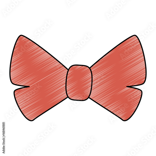 decorative bow icon over white background vector illustration