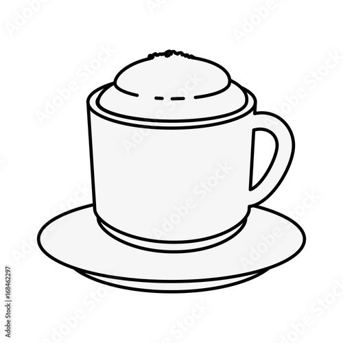 coffee mug icon over white background vector illustration