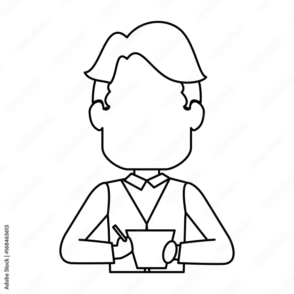 man holding a coffee mug icon over white background vector illustration man holding a coffee mug icon over white background vector illustration