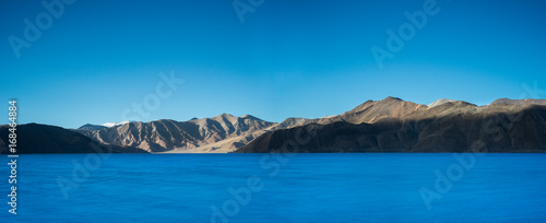 Panoramic shot of Pangong lake with clear sky  Ladakh  India