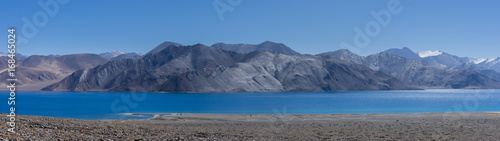 Panoramic shot of Pangong lake, Ladakh, India