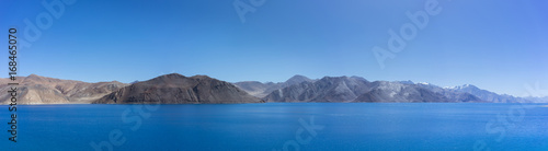Panoramic shot of Pangong lake  Ladakh  India