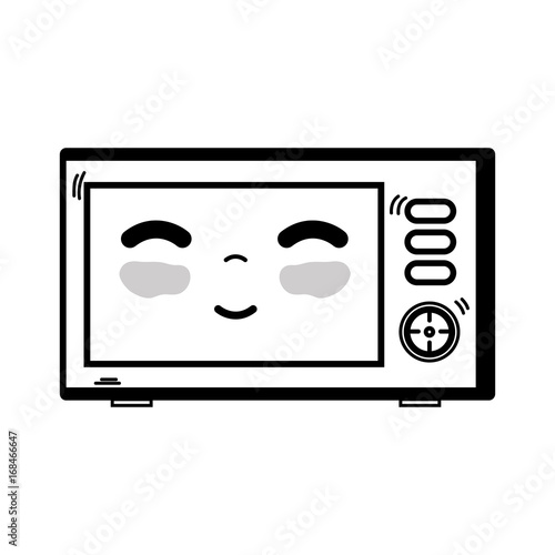 line kawaii cute happy microwaves technology