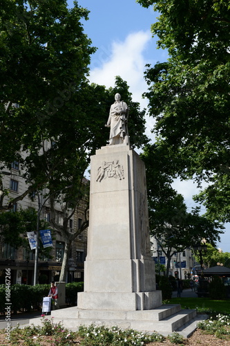 Monument to the famous Catalan Joan Guell-i-Ferrer in Barcelona.