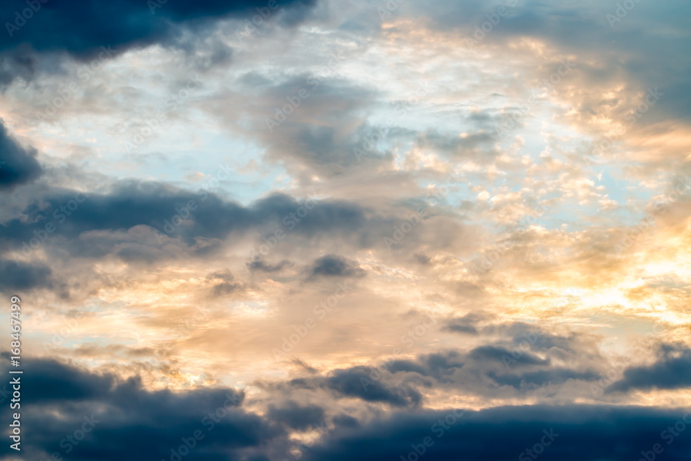 Abstract blurred background, dramatic sky in twilight.