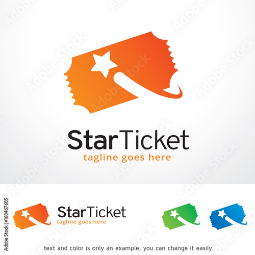 Star Ticket Logo Template Design Vector, Emblem, Design Concept, Creative Symbol, Icon