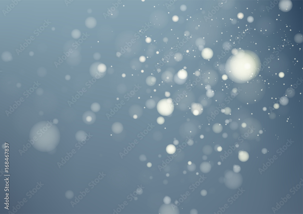 Fototapeta premium Blur bokeh of light on black background. Vector illustration