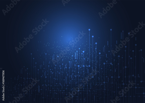 Abstract technology big data visualization. Futuristic space infographic. Information aesthetic background design. Vector illustration