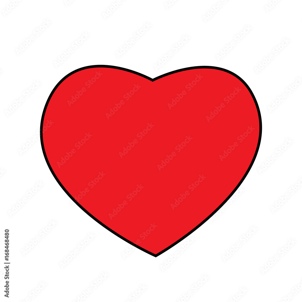 Red heart illustration vector.