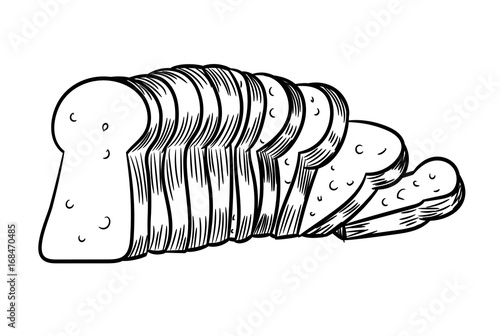 Hand drawing Sliced Bread-Vector Illustration