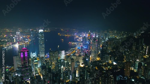 Wallpaper Mural Hong Kong panorama view Night city Torontodigital.ca