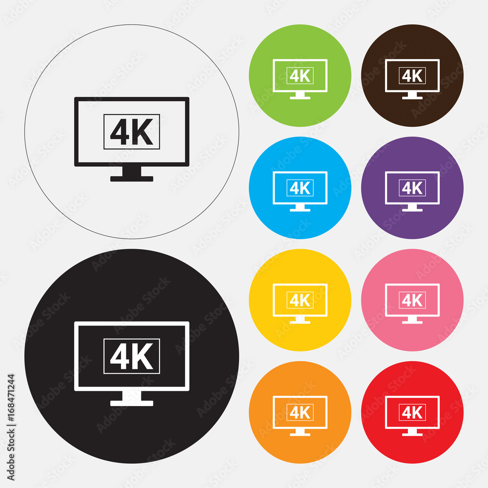 4K TV icon - Vector