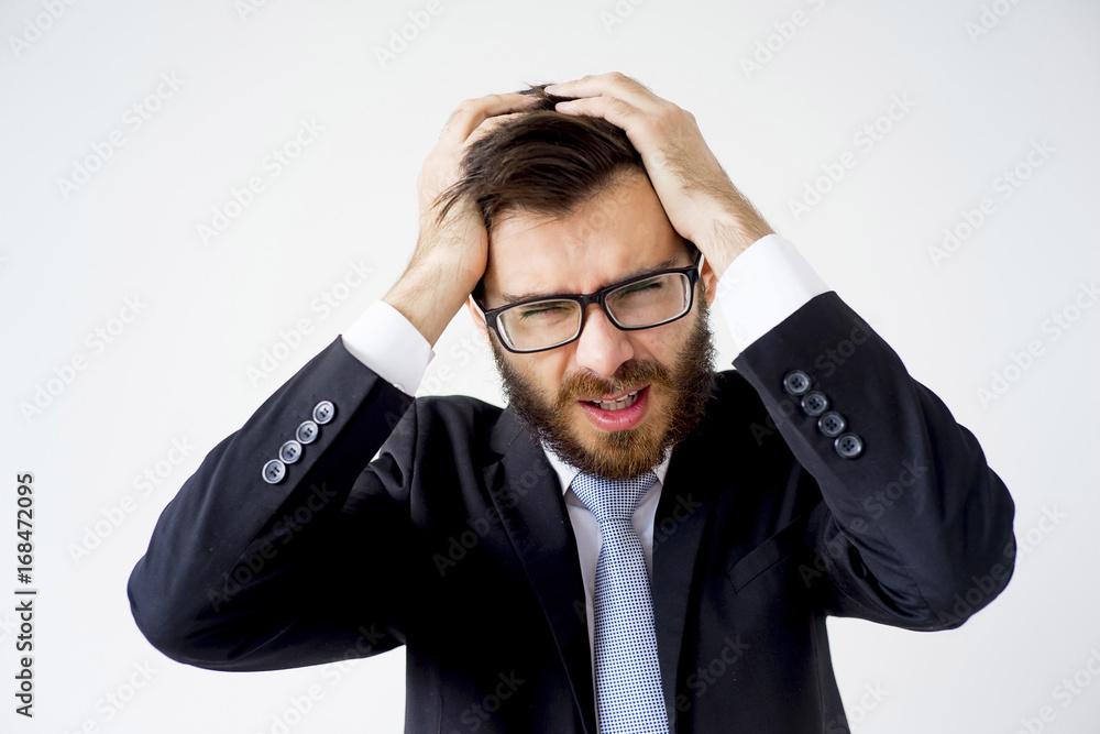 Portrait of a businessman under stress Portrait of a businessman under stress