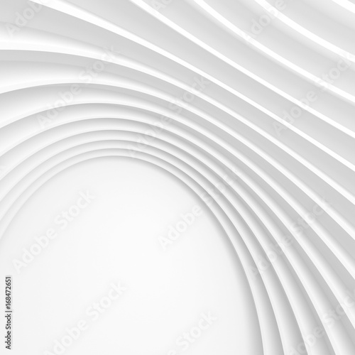 White Modern Architecture Background. Abstract Circular Building Construction
