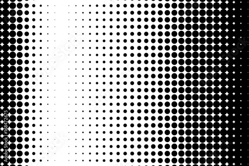 Comic background. Halftone dotted retro pattern with circles, dots Vector illustration. Black and white