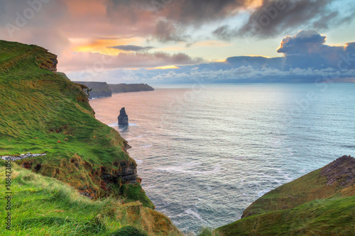 Cliffs of Moher at sunset in Co. Clare, Ireland