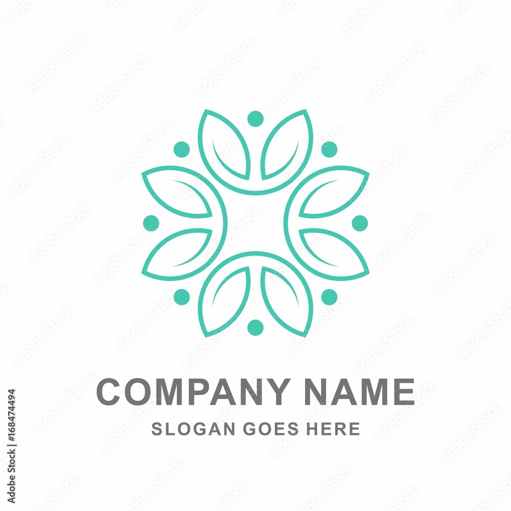 Geometric Clover Flowers Motif Pattern Beauty Cosmetic Aromatherapy Fashion Business Company Stock Vector Logo Design Template 