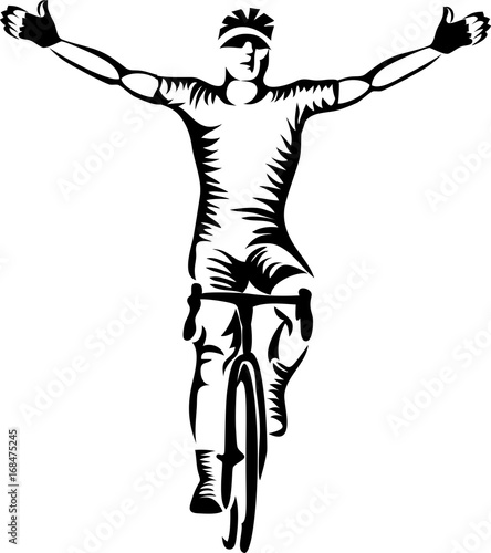 Road cyclist - stylized vector illustration