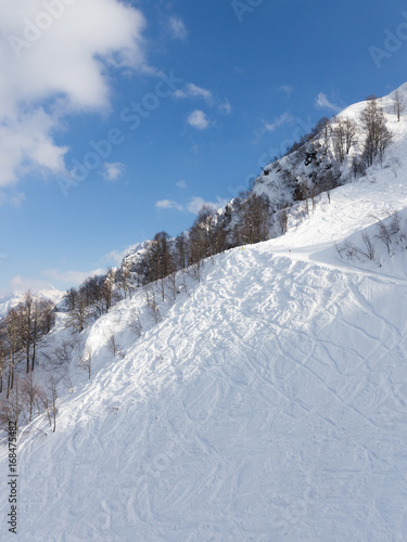 Mountainside slope in the mountains