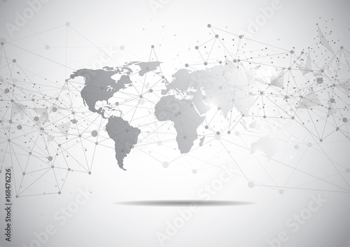 Global network connection. World map point and line composition concept of global business. Vector Illustration